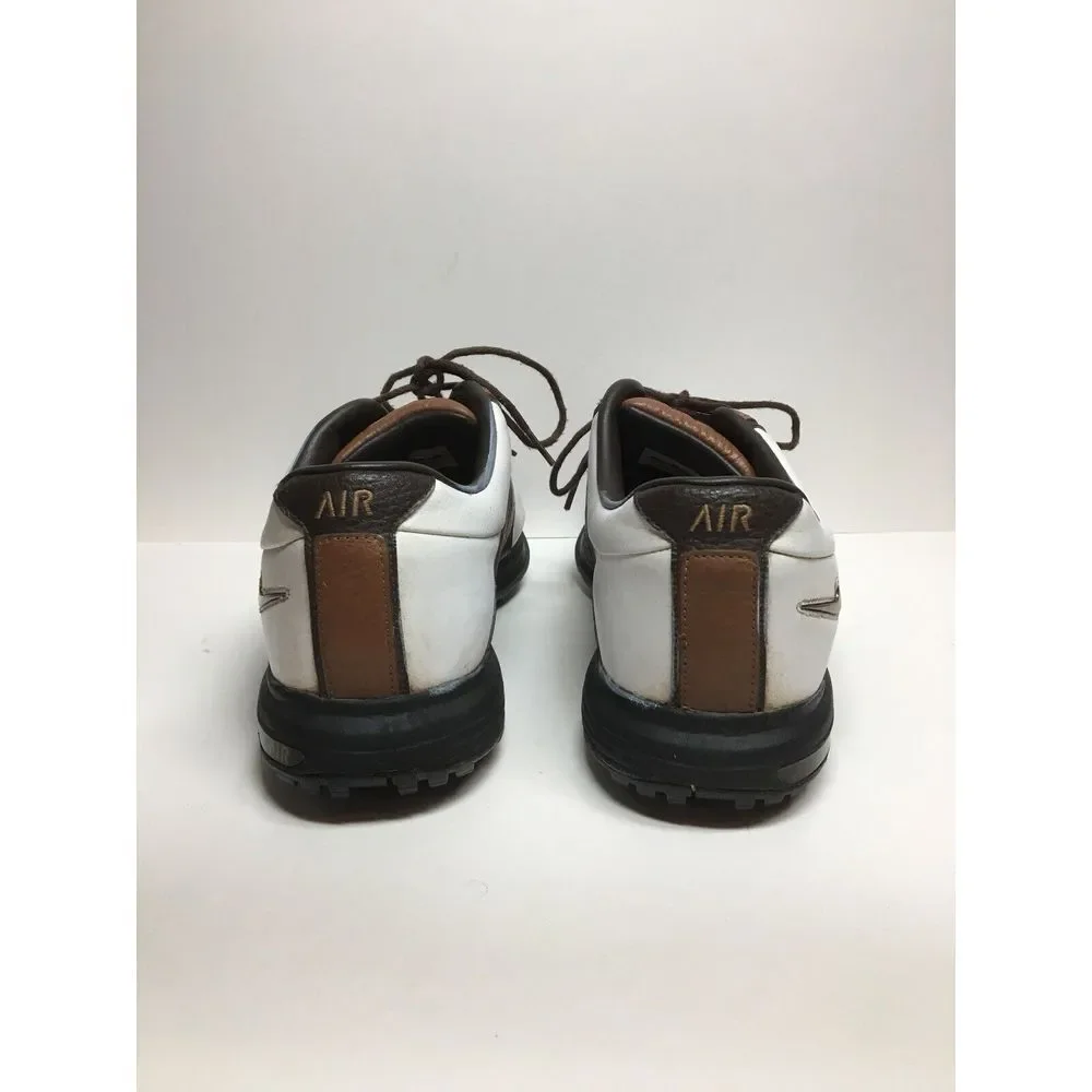 Nike Air Golf Shoes leather‎ mens Size 9.5 brown white oxford Sports Wear
